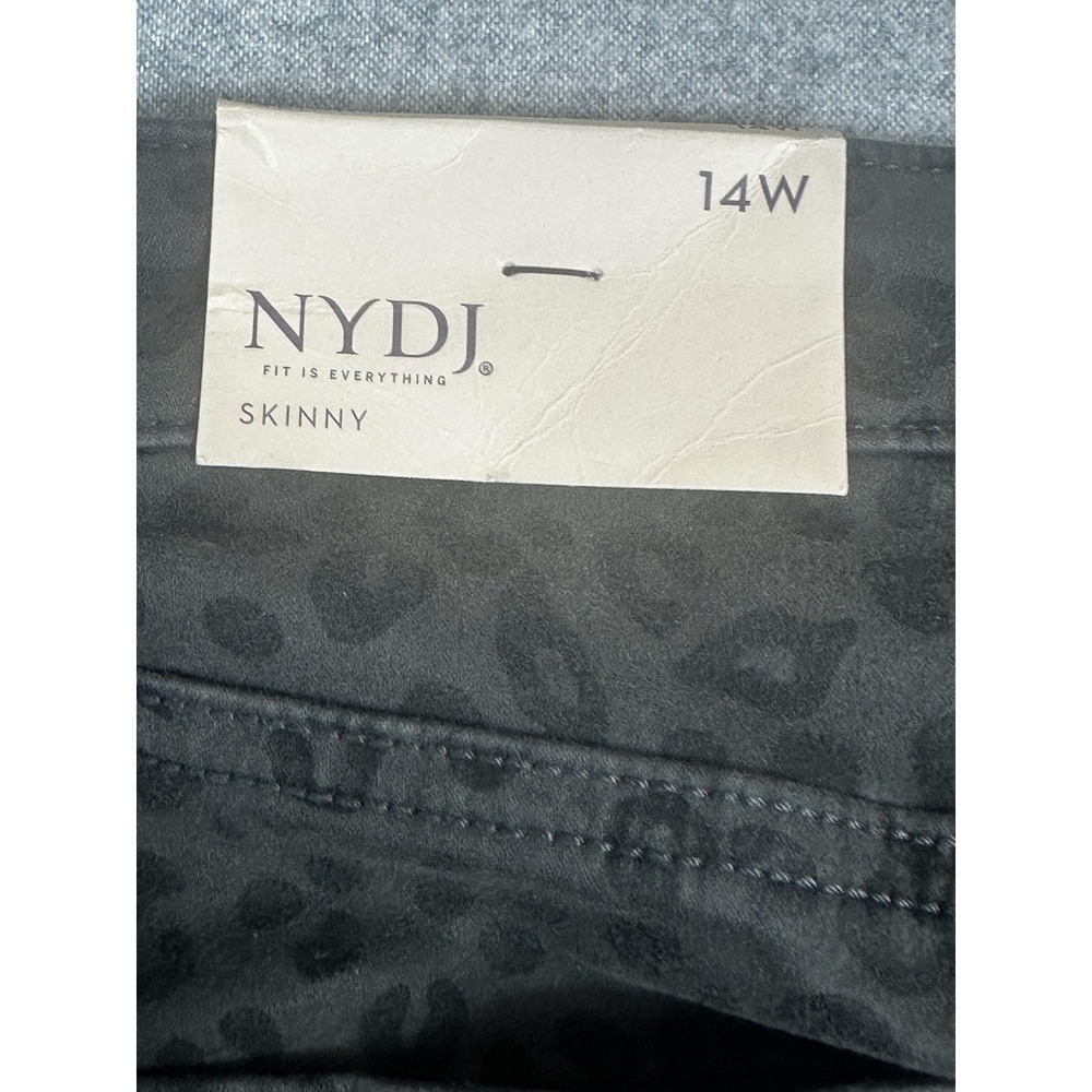 NYDJ Ami Skinny Jeans Womens 14W Ankle Pants Leopard Print Lift Tuck Jag NEW - Picture 8 of 11